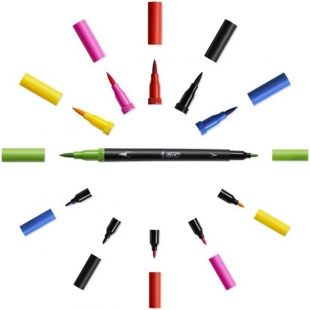 BIC Intensity Dual Rotuladores de Doble Punta, 12 Unidades Surtidas